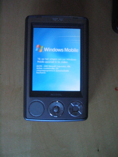Foto van het vervolg opstartscherm van Windows Mobile 5