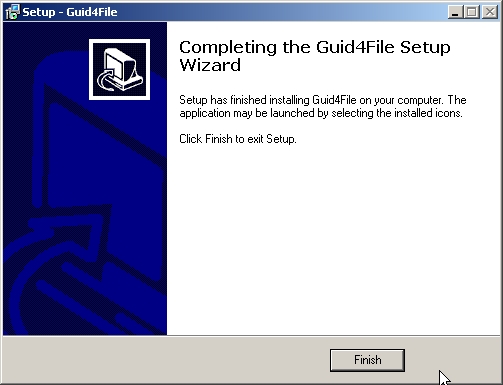 Guid4File installatie gereed scherm