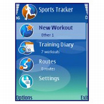 Start scherm van de Nokia Sports Tracker