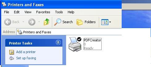 PDF Creator als printer bij printers